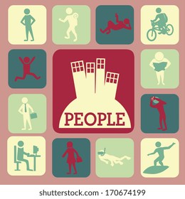 people design  over pink background vector illustration 