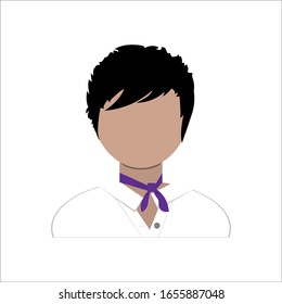 La gente diseña sobre fondo blanco. Por las redes sociales. Mujer con el pelo negro y pantalones blanco. Ilustración del vector