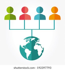People design over white background, vector illustration