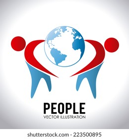 People design over white background, vector illustration 