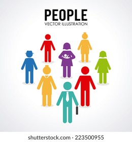 People design over white background, vector illustration 