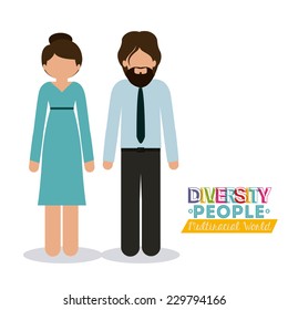 People design over white background, vector illustration