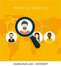 People design over yellow background vector illustration