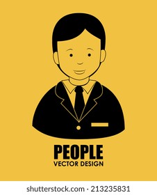 People design over yellow background,vector illustration