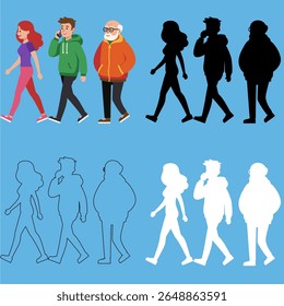People design, Youth culture people cool person human profile and user theme Vector illustration