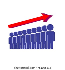People in development. Purposefulness, perseverance, growth. Vector illustration