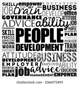People Development word cloud collage, business concept background