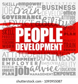 People Development word cloud collage, business concept background