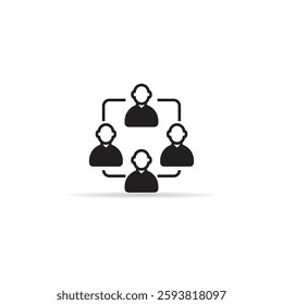 people diagram chart icon with shadow on white background