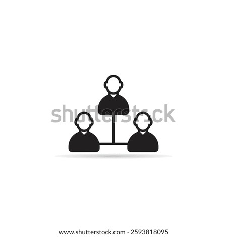 people diagram chart icon with shadow on white background