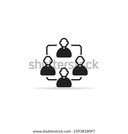 people diagram chart icon with shadow on white background