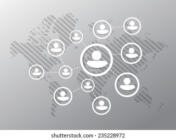 people diagram network illustration design over a grey background