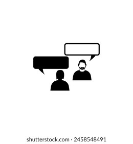 People with Dialog Speech Bubbles flat vector icon. Simple solid symbol isolated on white background. People with Dialog Speech Bubbles sign design template for web and mobile UI element