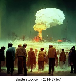 Mueren personas en una explosión nuclear. El concepto de guerra nuclear.