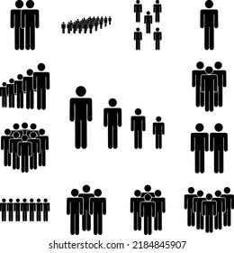 people, difference icon in a collection with other items