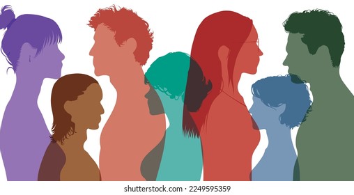 People of different ages. Diversity between people and people talking.