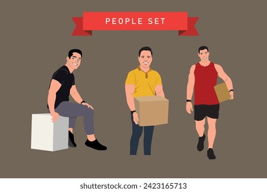 People of different ages and professions. Flat style vector illustration 