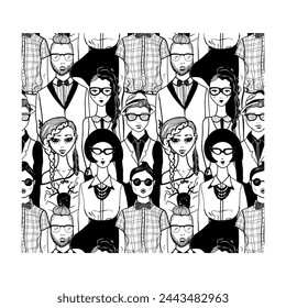People from different fields standing together in a corporate look.