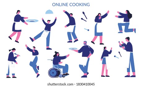 Personas de diferente forma. Cosas para el servicio o el restaurante