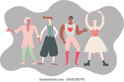 people different gender and orientation together happy