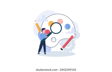 People with different mental mindset types or model creative illustration