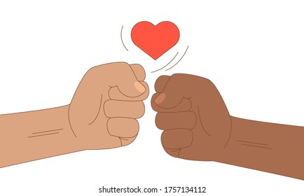 People Of Different Nationalities And Races. Peaceful Protest. Protest, Stop Racism, Equality Concept. Fight For Your Rights. Human Hands With Clenched Fists. Black Lives Matter Typography.