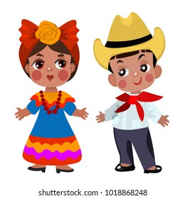 
people of different nationalities in traditional dress .vektor set.