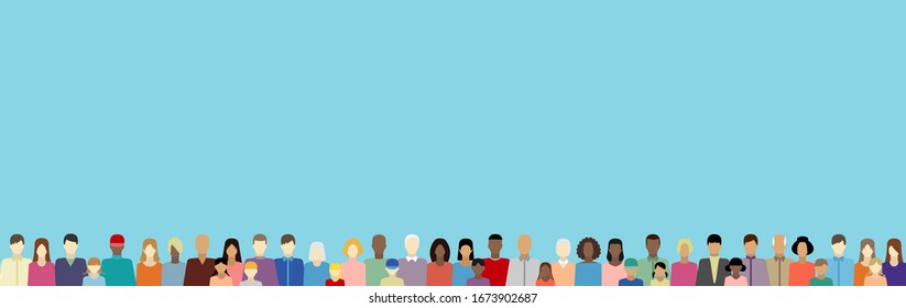 People of different nationalitiesin vector web banner