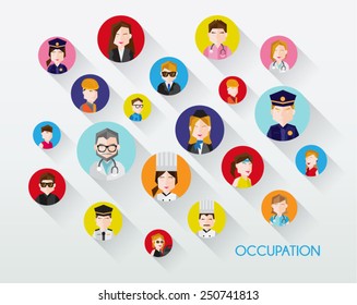 People In Different Occupation Icon Vector Design