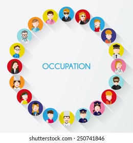 People In Different Occupation Icon Vector Design