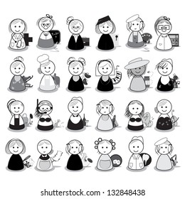 People With Different Occupation - Set - Isolated On White Background - Vector Illustration, Graphic Design Editable For Your Design, Logo