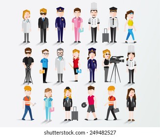 People in Different Occupation Vector Illustration