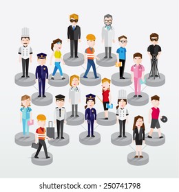 People in Different Occupation Vector Illustration