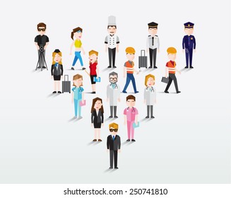 People in Different Occupation Vector Illustration