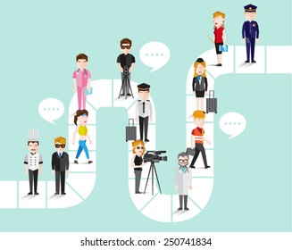 People in Different Occupation Vector Illustration