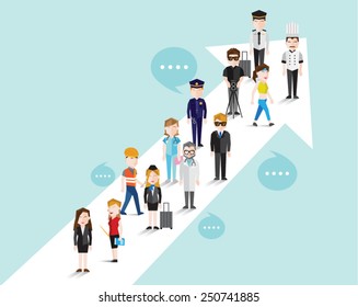 People in Different Occupation Vector Illustration