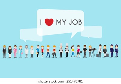 People in Different Occupation Vector Illustration 