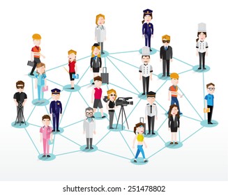 People in Different Occupation Vector Illustration 