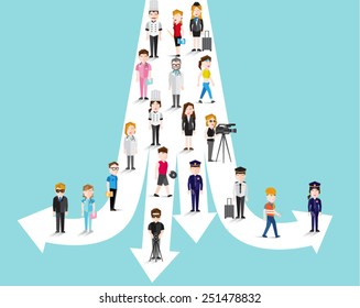 People In Different Occupation Vector Illustration 