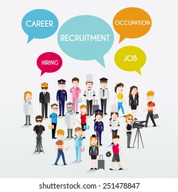 People in Different Occupation Vector Illustration 