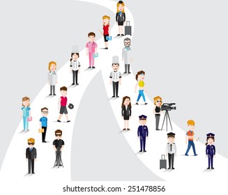 People in Different Occupation Vector Illustration 