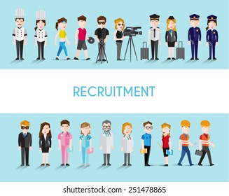 People in Different Occupation Vector Illustration 