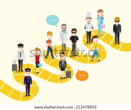 People in Different Occupation Vector Illustration 