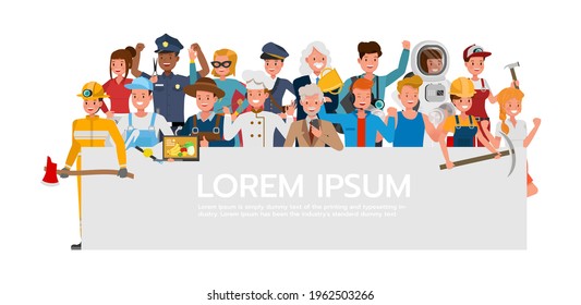 People different occupations character vector design. Labor Day.