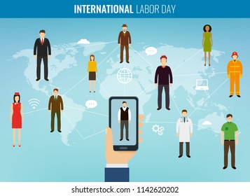 People of different occupations. Professions set. International Labor Day. Flat Vector illustration