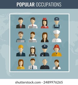 Menschen verschiedener Berufe. Berufe festgelegt. Internationaler Tag der Arbeit. Vektorsymbole