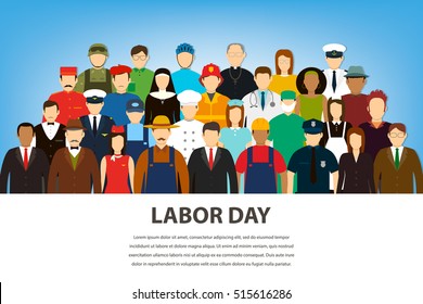 People of different occupations. Professions set. International Labor Day. Flat Vector