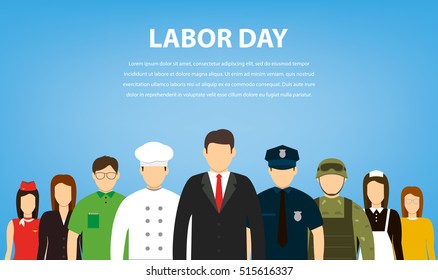 People of different occupations. Professions set. International Labor Day. Flat Vector