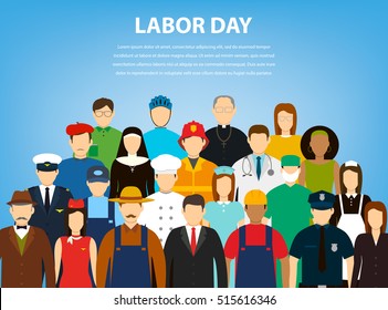 People of different occupations. Professions set. International Labor Day. Flat Vector illustration