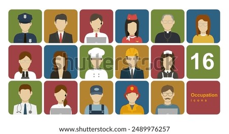 People of different occupations. Professions set. International Labor Day. Vector icons